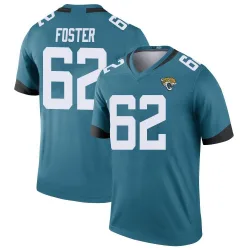 Men's Javon Foster Jacksonville Jaguars No.62 Legend Color Rush Jersey - Teal