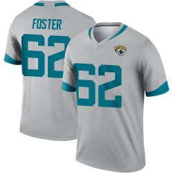 Men's Javon Foster Jacksonville Jaguars No.62 Legend Silver Inverted Jersey