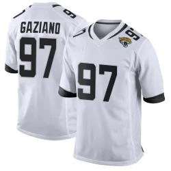 Men's Joe Gaziano Jacksonville Jaguars No.97 Game Jersey - White