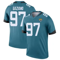 Men's Joe Gaziano Jacksonville Jaguars No.97 Legend Color Rush Jersey - Teal