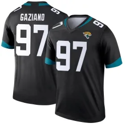 Men's Joe Gaziano Jacksonville Jaguars No.97 Legend Jersey - Black