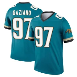 Men's Joe Gaziano Jacksonville Jaguars No.97 Legend Prowler Throwback Jersey - Teal