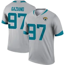 Men's Joe Gaziano Jacksonville Jaguars No.97 Legend Silver Inverted Jersey