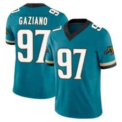 Men's Joe Gaziano Jacksonville Jaguars No.97 Limited Prowler Throwback Vapor F.U.S.E. Jersey - Teal