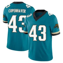 Men's John Copenhaver Jacksonville Jaguars No.43 Limited Prowler Throwback Vapor F.U.S.E. Jersey - Teal