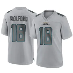 Men's John Wolford Jacksonville Jaguars No.18 Game Atmosphere Fashion Jersey - Gray
