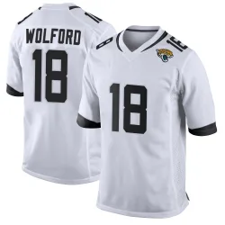 Men's John Wolford Jacksonville Jaguars No.18 Game Jersey - White