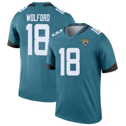 Men's John Wolford Jacksonville Jaguars No.18 Legend Color Rush Jersey - Teal