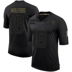 Men's John Wolford Jacksonville Jaguars No.18 Limited 2020 Salute To Service Jersey - Black