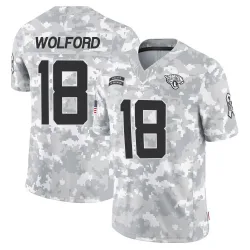 Men's John Wolford Jacksonville Jaguars No.18 Limited 2024 Salute to Service Jersey - Arctic Camo
