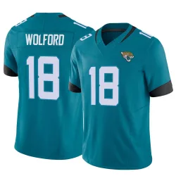 Men's John Wolford Jacksonville Jaguars No.18 Limited Vapor F.U.S.E. Jersey - Teal