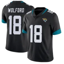 Men's John Wolford Jacksonville Jaguars No.18 Limited Vapor Untouchable Jersey - Black