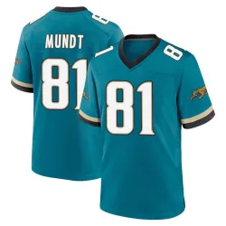 Men's Johnny Mundt Jacksonville Jaguars No.81 Game Prowler Throwback Jersey - Teal