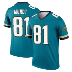 Men's Johnny Mundt Jacksonville Jaguars No.81 Legend Prowler Throwback Jersey - Teal