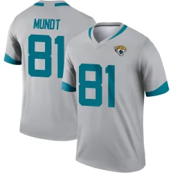 Men's Johnny Mundt Jacksonville Jaguars No.81 Legend Silver Inverted Jersey