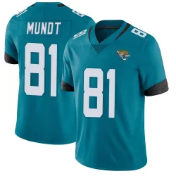 Men's Johnny Mundt Jacksonville Jaguars No.81 Limited Vapor Untouchable Jersey - Teal