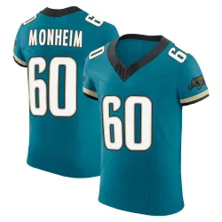 Men's Jonah Monheim Jacksonville Jaguars No.60 Elite Prowler Throwback Vapor F.U.S.E. Jersey - Teal