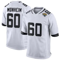 Men's Jonah Monheim Jacksonville Jaguars No.60 Game Jersey - White
