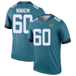 Men's Jonah Monheim Jacksonville Jaguars No.60 Legend Color Rush Jersey - Teal