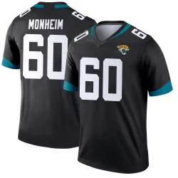 Men's Jonah Monheim Jacksonville Jaguars No.60 Legend Jersey - Black