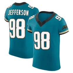Men's Jordan Jefferson Jacksonville Jaguars No.98 Elite Prowler Throwback Vapor F.U.S.E. Jersey - Teal