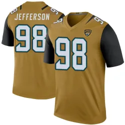 Men's Jordan Jefferson Jacksonville Jaguars No.98 Legend Color Rush Bold Jersey - Gold