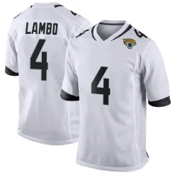 Men's Josh Lambo Jacksonville Jaguars No.4 Game Jersey - White