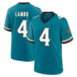 Men's Josh Lambo Jacksonville Jaguars No.4 Game Prowler Throwback Jersey - Teal