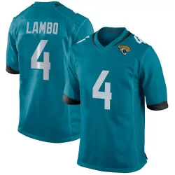 Men's Josh Lambo Jacksonville Jaguars No.4 Game Team Color Jersey - Teal