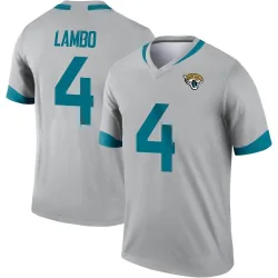 Men's Josh Lambo Jacksonville Jaguars No.4 Legend Silver Inverted Jersey