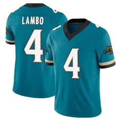 Men's Josh Lambo Jacksonville Jaguars No.4 Limited Prowler Throwback Vapor F.U.S.E. Jersey - Teal