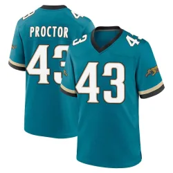 Men's Josh Proctor Jacksonville Jaguars No.43 Game Prowler Throwback Jersey - Teal
