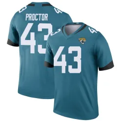 Men's Josh Proctor Jacksonville Jaguars No.43 Legend Color Rush Jersey - Teal