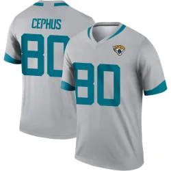 Men's Joshua Cephus Jacksonville Jaguars No.80 Legend Silver Inverted Jersey
