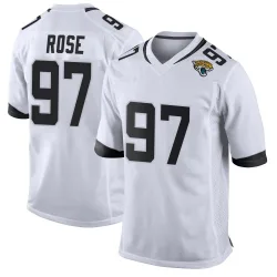 Men's Keivie Rose Jacksonville Jaguars No.97 Game Jersey - White