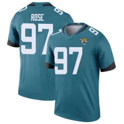 Men's Keivie Rose Jacksonville Jaguars No.97 Legend Color Rush Jersey - Teal