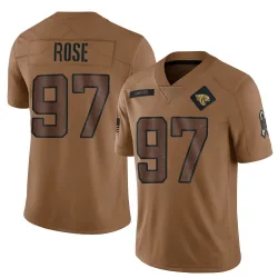 Men's Keivie Rose Jacksonville Jaguars No.97 Limited 2023 Salute To Service Jersey - Brown