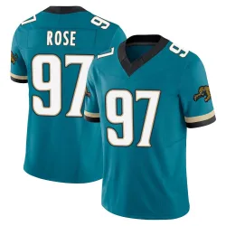 Men's Keivie Rose Jacksonville Jaguars No.97 Limited Prowler Throwback Vapor F.U.S.E. Jersey - Teal