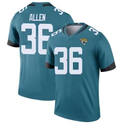 Men's LeQuint Allen Jacksonville Jaguars No.36 Legend Color Rush Jersey - Teal