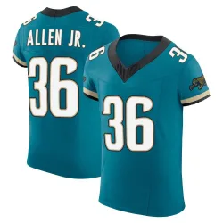 Men's LeQuint Allen Jr. Jacksonville Jaguars No.36 Elite Prowler Throwback Vapor F.U.S.E. Jersey - Teal