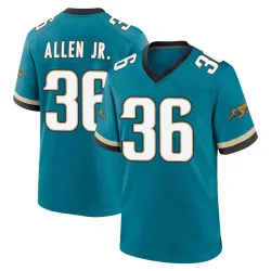 Men's LeQuint Allen Jr. Jacksonville Jaguars No.36 Game Prowler Throwback Jersey - Teal