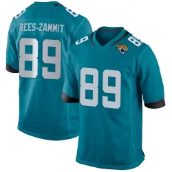 Men's Louis Rees-Zammit Jacksonville Jaguars No.89 Game Jersey - Teal