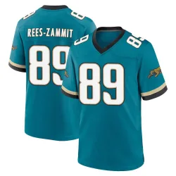 Men's Louis Rees-Zammit Jacksonville Jaguars No.89 Game Prowler Throwback Jersey - Teal