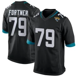 Men's Luke Fortner Jacksonville Jaguars No.79 Game Jersey - Black