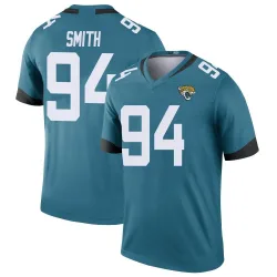 Men's Maason Smith Jacksonville Jaguars No.94 Legend Color Rush Jersey - Teal