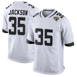 Men's Matthew Jackson Jacksonville Jaguars No.35 Game Jersey - White