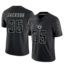 Men's Matthew Jackson Jacksonville Jaguars No.35 Limited Reflective Jersey - Black