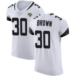 Men's Montaric Brown Jacksonville Jaguars No.30 Elite Vapor Untouchable Road Jersey - White