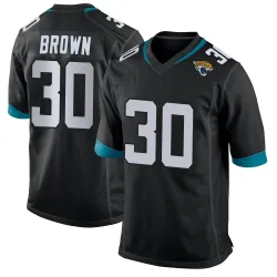 Men's Montaric Brown Jacksonville Jaguars No.30 Game Jersey - Black
