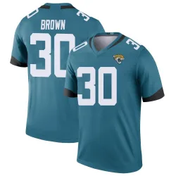 Men's Montaric Brown Jacksonville Jaguars No.30 Legend Color Rush Jersey - Teal